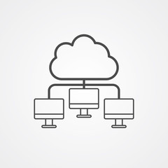 Cloud computing vector icon sign symbol