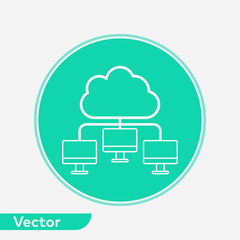 Cloud computing vector icon sign symbol