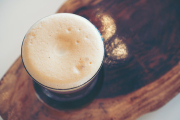 nitro cold brew coffee in cafe