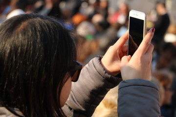woman with mobile phone