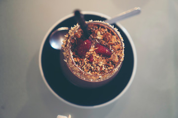 food and drink in cafe