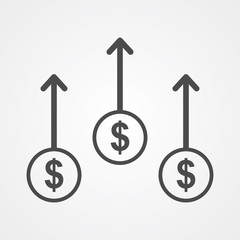 Increase vector icon sign symbol