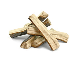 Firewood isolated on white. Oak Log Isolated on a white. Log fire wood isolated on white background with clipping path. Wooden obsolete log.