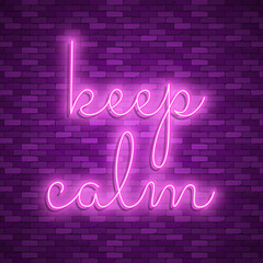 Neon light lettering, Stock vector. Color design