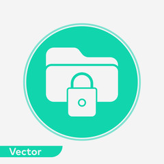 Locked folder vector icon sign symbol