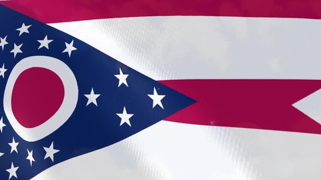 Ohio closeup flag animation