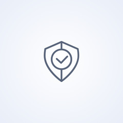 Check safe, vector best gray line icon
