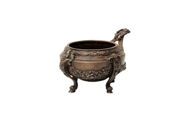 Antique bronze Bowl on a white background. Isolated.