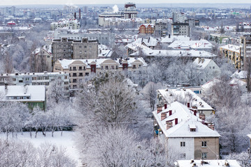 Winter landscape in the city