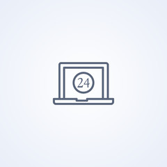 Online laptop, vector best gray line icon