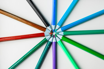 Fototapeta premium Coloured pencils isolated on the white background