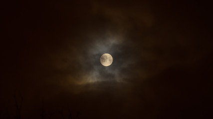 Moon eclipse in full moon. Super blue blood moon