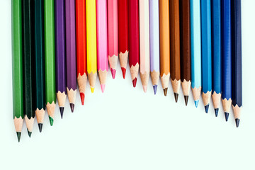 Coloured pencils isolated on the white background