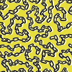 Vector chain seamless pattern. Yellow background