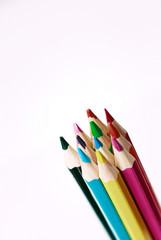 Coloured pencils isolated on the white background