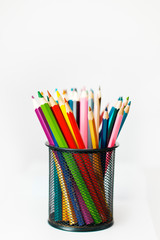 Fototapeta premium Coloured pencils isolated on the white background