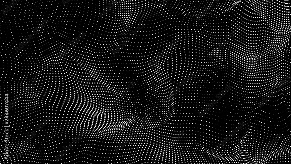 Poster music abstract background. interweaving of atomic particles in space. network connection structure. 