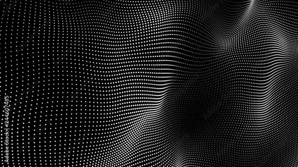 Aufkleber music abstract background. interweaving of atomic particles in space. network connection structure. 
