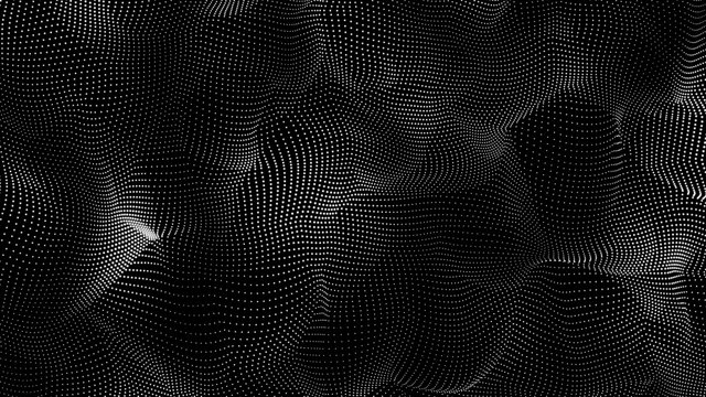 Music abstract background. Interweaving of atomic particles in space. Network connection structure. Big data digital background.3d rendering.