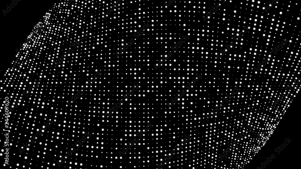 Poster music abstract background. interweaving of atomic particles in space. network connection structure. 