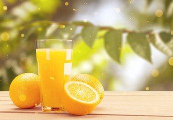 Orange juice and slices of orange on background © BillionPhotos.com