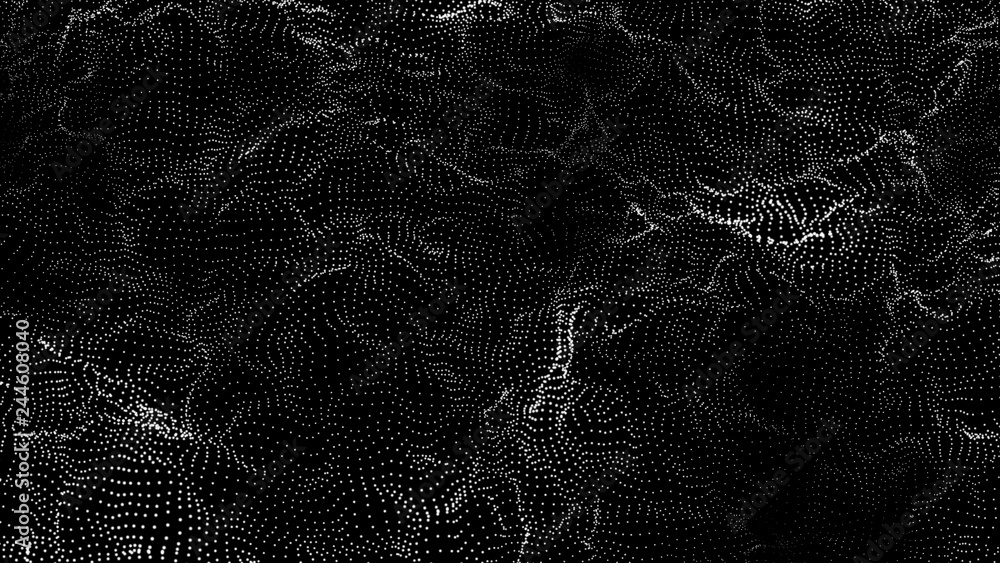 Poster music abstract background. interweaving of atomic particles in space. network connection structure. 