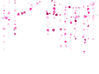 Hearts confetti flying vector background graphic design.