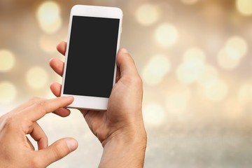 Cell phone blank person using background business