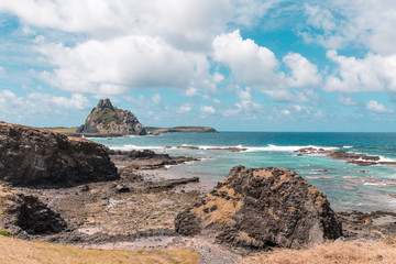 Panoramic view of Sharks Cove (Enseada dos TubarÃµes) and Secondary Islands view - Fernando de Noronha, Pernambuco, Brazil