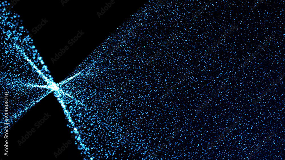 Poster music abstract background. interweaving of atomic particles in space. network connection structure. 