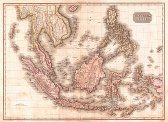 1818, Pinkerton Map of the East Indies and Southeast Asia, Singapore, Borneo, Java, Sumatra, Thailand, John Pinkerton, 1758 – 1826, Scottish antiquarian, cartographer, UK