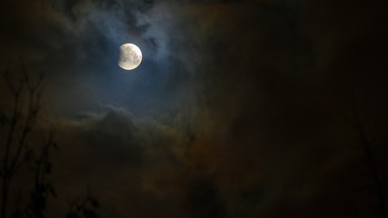 Moon eclipse in full moon. Super blue blood moon
