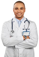 Fototapeta premium Doctor with Arms Folded - Isolated