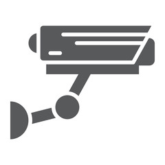 CCTV glyph icon, security and monitoring, surveillance camera sign, vector graphics, a solid pattern on a white background.