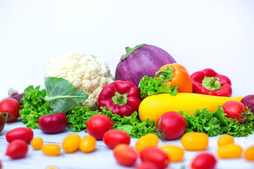 Assortment of fresh vegetables close up.