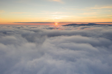 Sunset sky from the airplane window