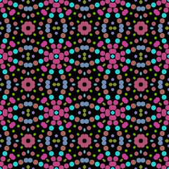 Seamless abstract pattern background with a variety of colored circles.