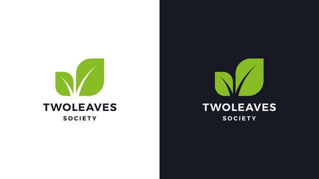 Leaf Logotype template, positive and negative variant, corporate identity for brands, nature logo