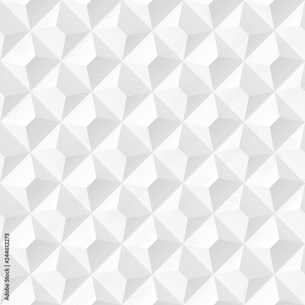 Poster vector white tiles background. seamless volumetric geometric pattern. modern seamless pattern.