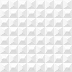 Vector white tiles background. Seamless volumetric geometric pattern. Modern seamless pattern.