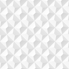 Vector white tiles background. Seamless volumetric geometric pattern. Modern seamless pattern.