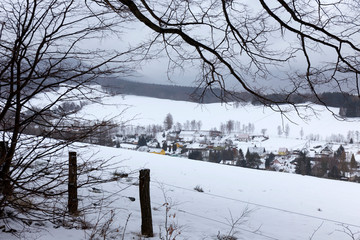 Snowy north Bohemia Landscape, Jizerske Mountains, Czech Republic
