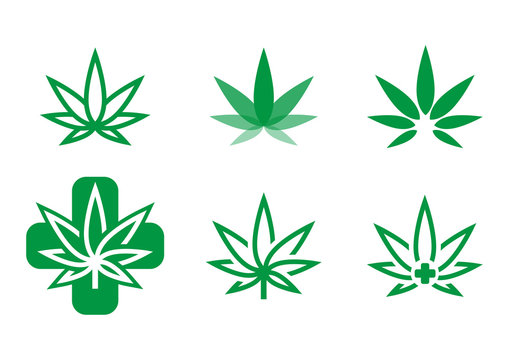 Marijuana Logo, Cannabis Logo Set, Medical Marijuana Logo, Marihuana Illustration