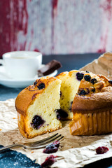 blueberry muffin and coffee