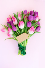 Pink fresh tulips