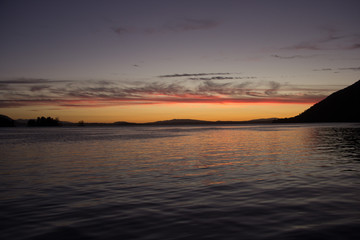sunset on lake