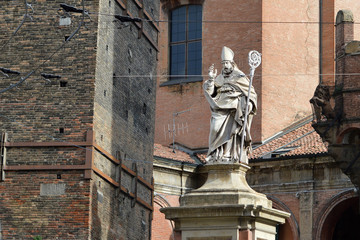 Saint Petronius statue in Bologna, Italy