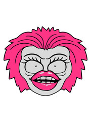 hässlich gesicht kopf mund weiblich gesicht lippen hübsch verrückt monster frau große augen angst erstaunt comic cartoon lustig anime clipart