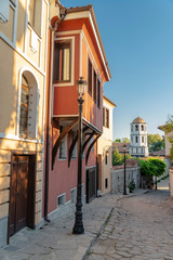 amazing street in Plovdiv city in Bulgaria