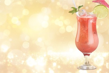 Glass of alcohol  cocktail on background